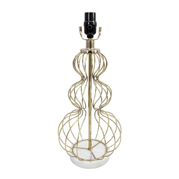 Providence Gold Marble Wired Table Lamp Base, 18"