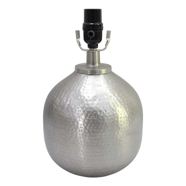 Found & Fable Silver Hammered Mini Accent Lamp with Base, 11"