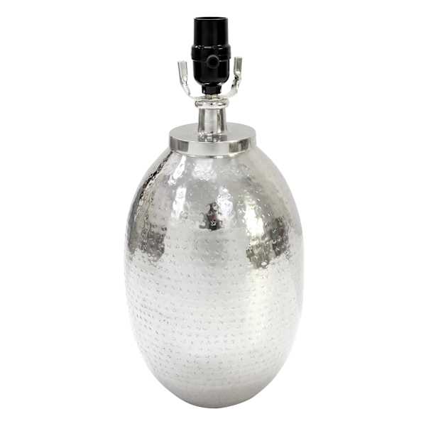 Found & Fable Silver Hammered Metal Accent Lamp Base, 14"