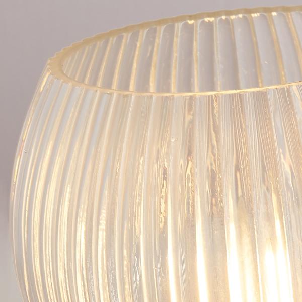Clear Ribbed Uplight Lamp 7.7