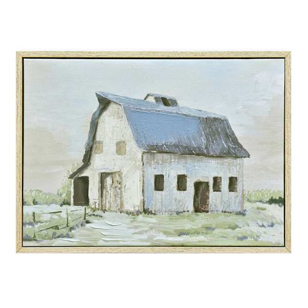 Honeybloom Framed Barn Canvas Wall Art, 16x12