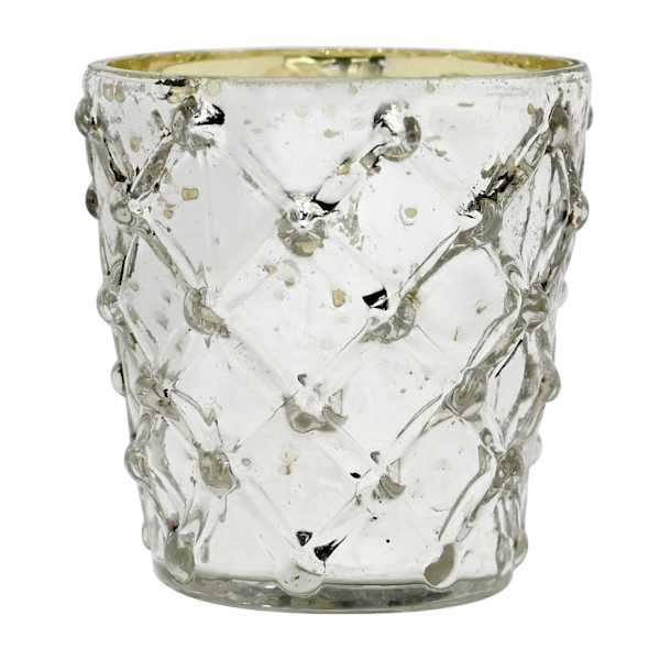 Found & Fable Silver Mercury Glass Votive Holder, 3"