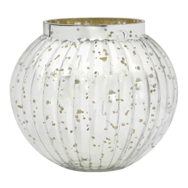 Found & Fable Silver Mercury Glass Tealight Candle Holder, 5"