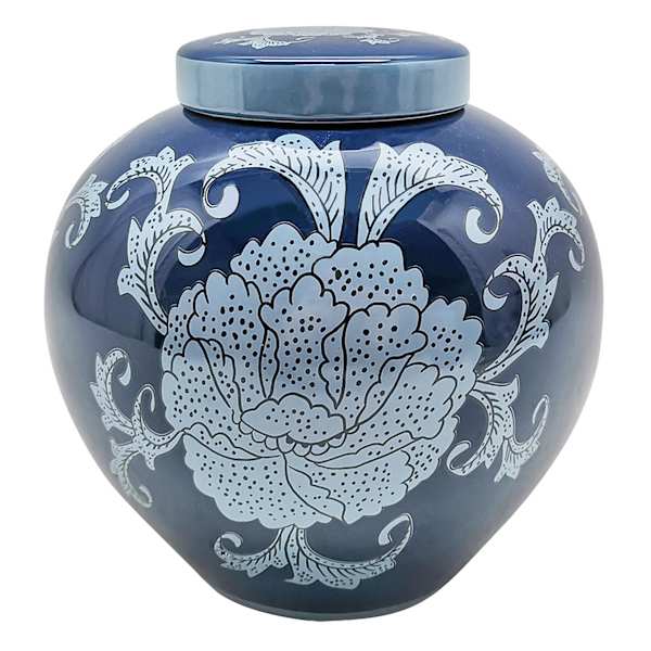 Providence Blue Ceramic Jar, 7"