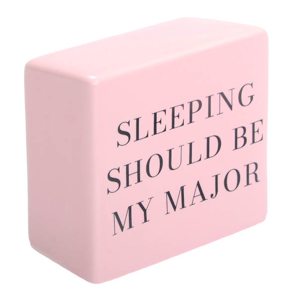 Sleeping Major Pink Ceramic Block, 4"