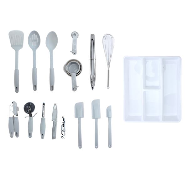 24-Piece Grey Kitchen Gadget Set