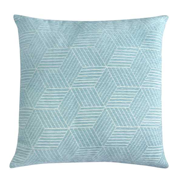 Fresh Start Tonal Blue Chenille Throw Pillow, 18"