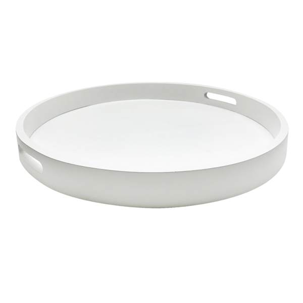 Providence White Round Tray, Extra Large