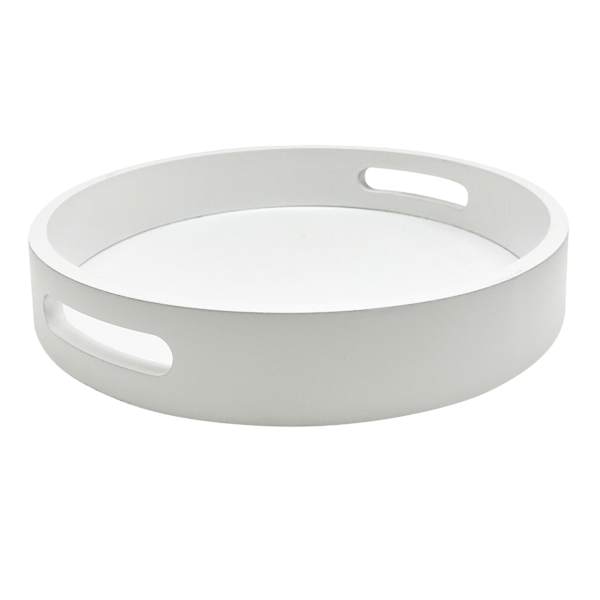 White Round Tray, Medium