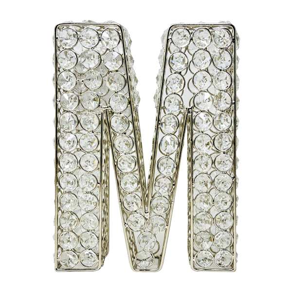 Clear Crystal Monogram Letter, M