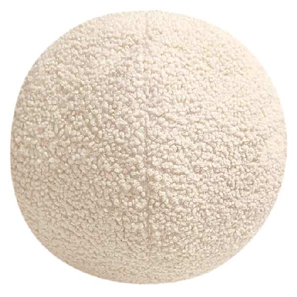 Soul Searcher White Round Boucle Throw Pillow, 14"