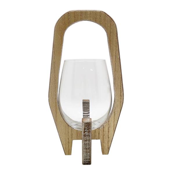 Ty Pennington Small Wood & Glass Candle Holder, 10"
