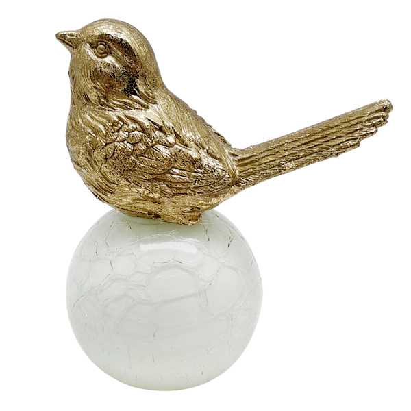 Providence Gold Bird Figurine on Globe, 6"