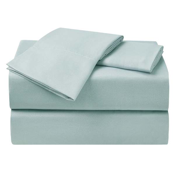 4-Piece Blue Antimicrobial Cooling Microfiber Sheet Set, Queen