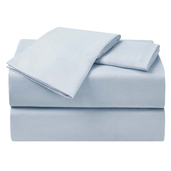 4-Piece Light Blue Microfiber Essential Sheet Set, King