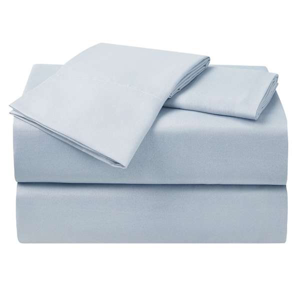 4-Piece Light Blue Microfiber Essential Sheet Set, Queen
