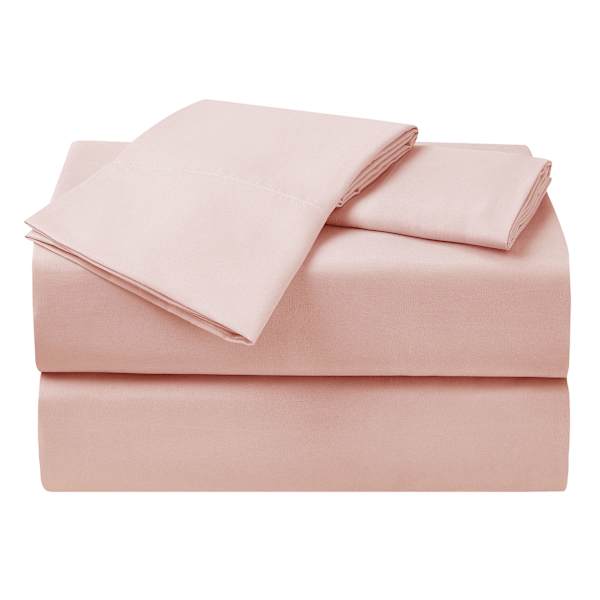 4-Piece Pink Antimicrobial Cooling Microfiber Sheet Set, Twin