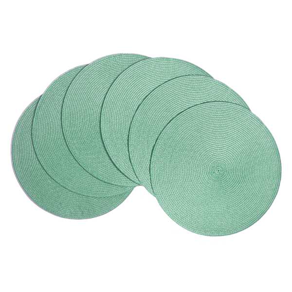 Veranda Set of 6 Green Placemats, 15"