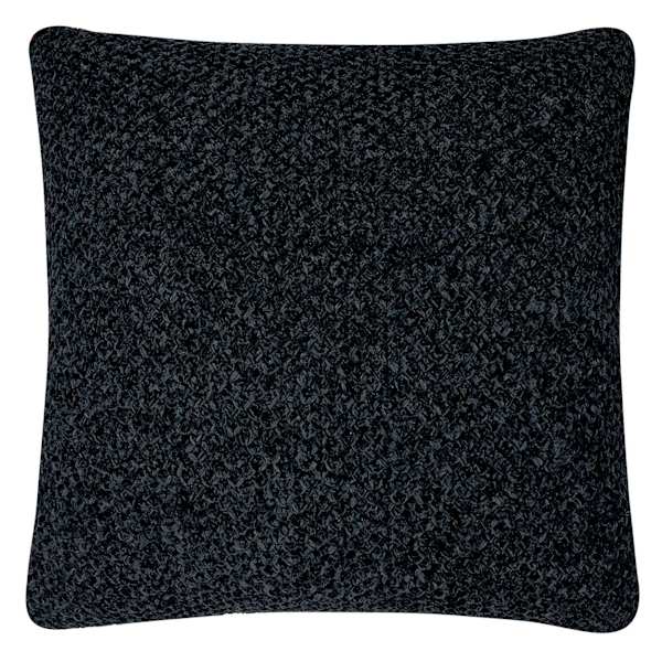 Black Chenille Braided Throw Pillow, 18"