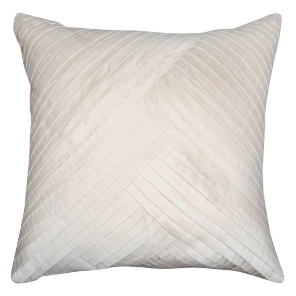 Providence White & Gold Pleated Throw Pillow, 18"