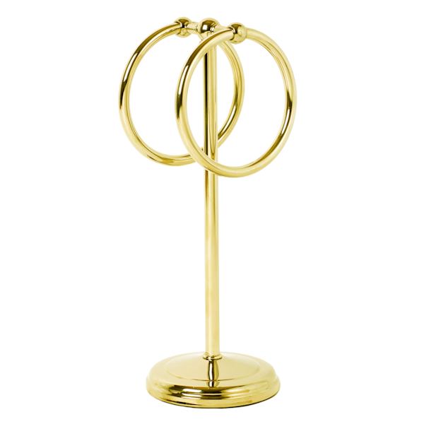 Spheres Gold Glazed 2-Ring Fingertip Towel Stand, 11.5"