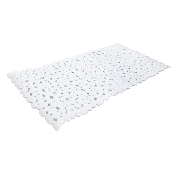 Rockie White Bath Mat, 13x28