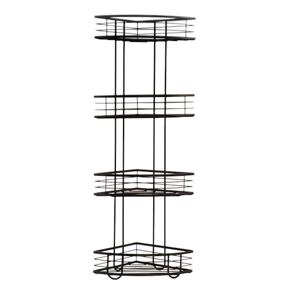 Manhattan 4-Tier Corner Storage Stand, Matte Black