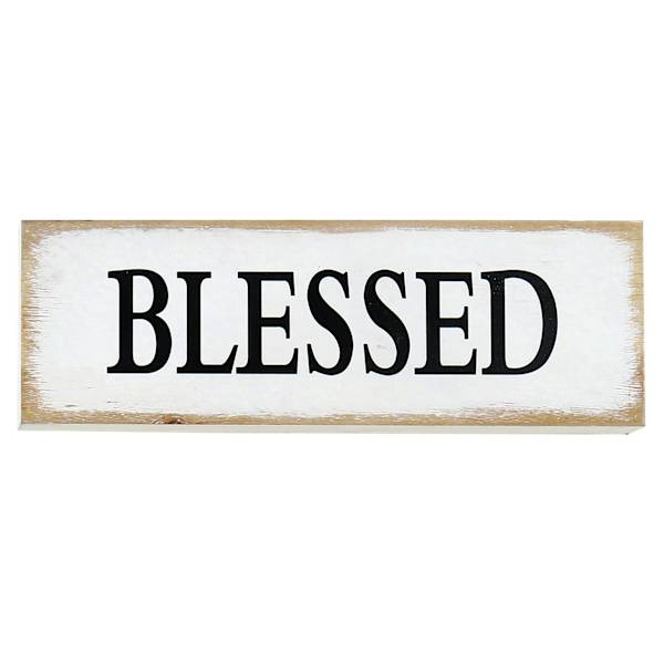 Blessed Wooden Wall Sign, 16x5
