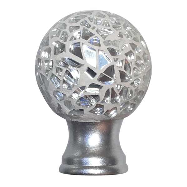 Silver Mosaic Finial, 2"