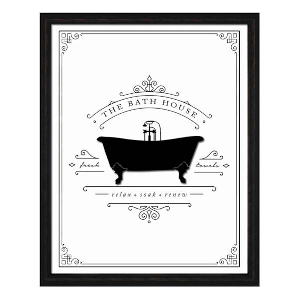 Framed The Bath House Wall Decor, 11x14