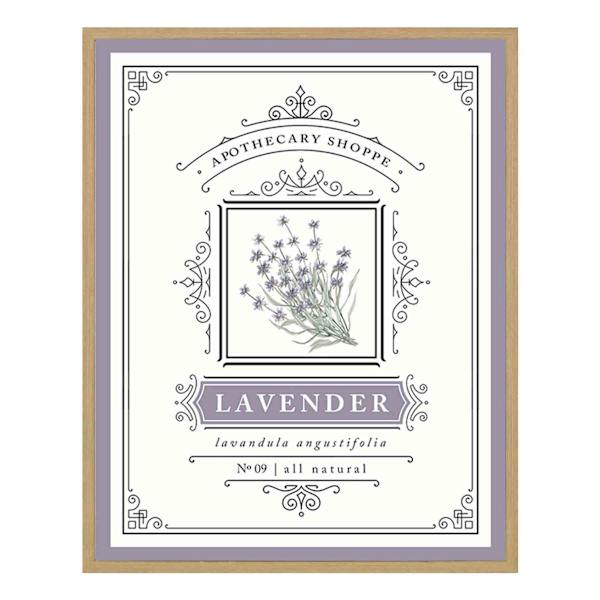 Framed Lavender Wall Decor, 12x15