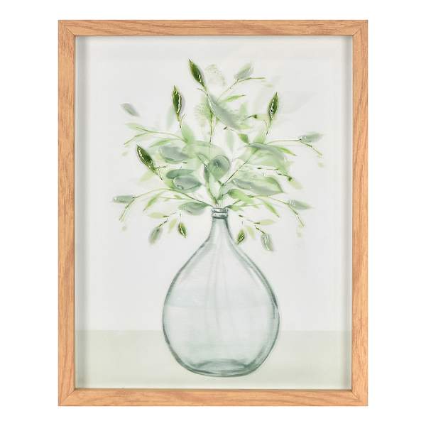 Glass Framed Vase Print Wall Art, 11x14