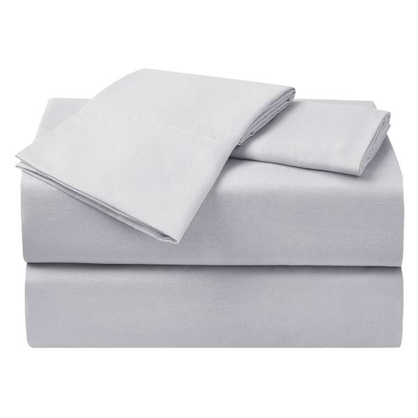 4-Piece Light Grey Microfiber Essential Sheet Set, Full