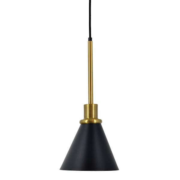 Honeybloom Black & Brass Metal Hardwire Pendant Light, 16"