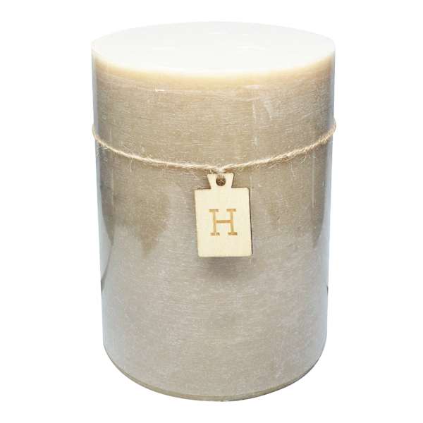 Honeybloom Tan Unscented Pillar Candle, 6x8