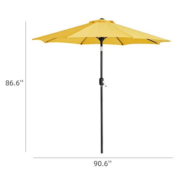 Yellow Crank & Tilt Round Patio Umbrella, 7.5'
