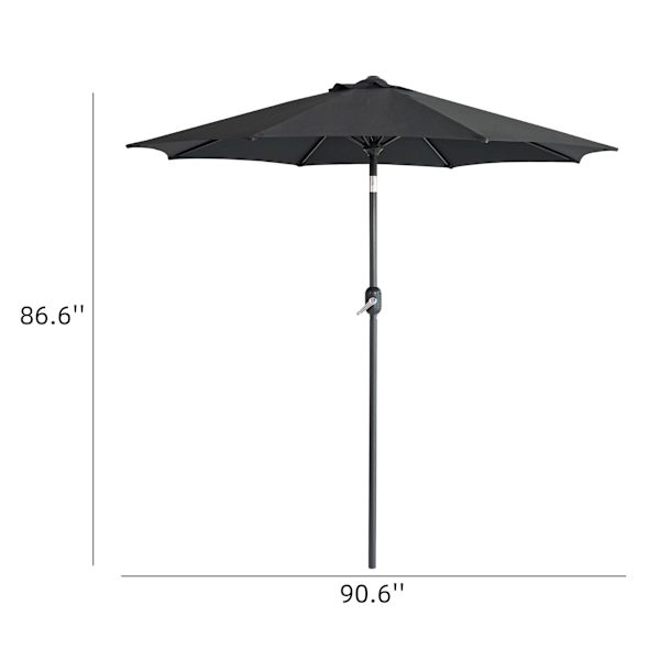 Black Crank & Tilt Round Patio Umbrella, 7.5'