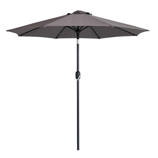 Charcoal Grey Round Crank & Tilt Outdoor Umbrella, 7.5'