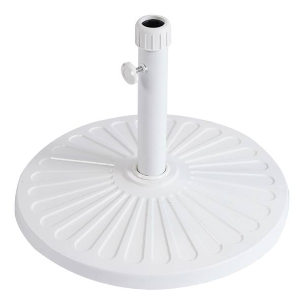 White Round Patio Umbrella Base, 40lb