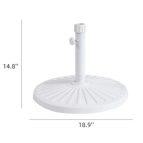 White Round Patio Umbrella Base, 40lb