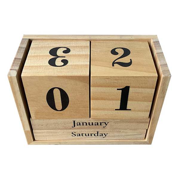 Wooden Block Calendar, 5x3"