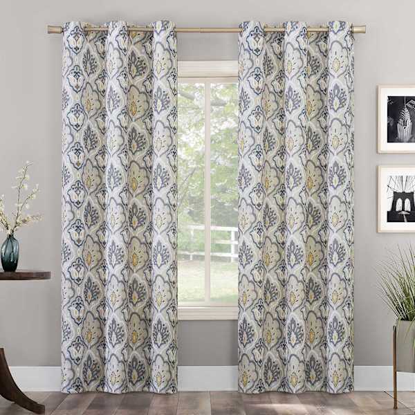 Ferrara Grey Grommet Light Filtering Curtain Panel, 84"