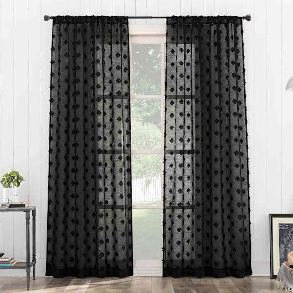 Found & Fable Peren Rod Pocket Sheer Curtain Panel, 84"