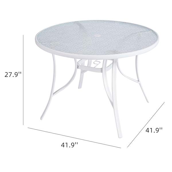 Woodhill Round Patio Dining Table, White