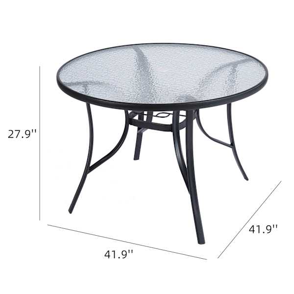 Woodhill Round Patio Dining Table, Black