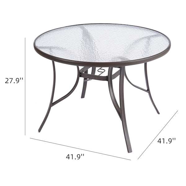 Woodhill Round Patio Dining Table, Brown