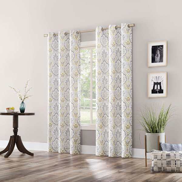 Ferrara Cream Grommet Light Filtering Curtain Panel, 84"
