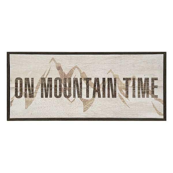 Ty Pennington Framed Mountain Time Canvas Wall Sign, 20x10