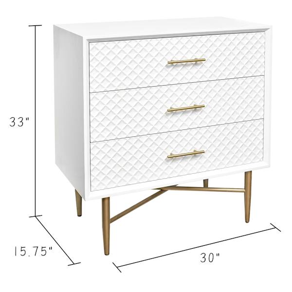 Crosby St. 3-Drawer Studio Cabinet, White