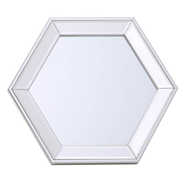 Framed Hexagon Shape Tabletop Mirror, 8x9